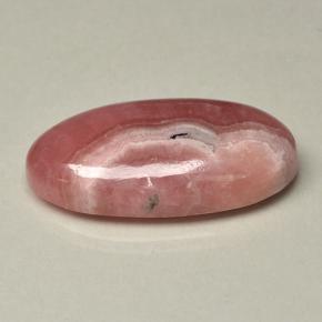 31.42캐럿 천연 멀티컬러 로도크로사이트, 타원형 컷, 28.9×15.7 mm, 투명한