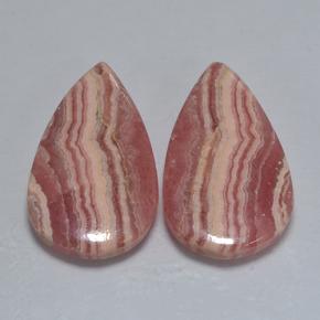 30.41캐럿 천연 멀티컬러 로도크로사이트 보석, 배 모양, 22.2×13.7 mm, 투명한