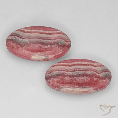 22.29캐럿 천연 멀티컬러 로도크로사이트 보석, 타원형 컷, 19.7×11.2 mm, 투명한