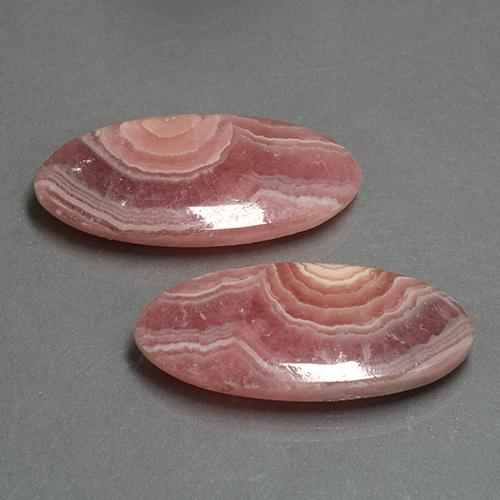 36.60캐럿 천연 다색 로도크로사이트 보석, 타원형 컷, 투명한