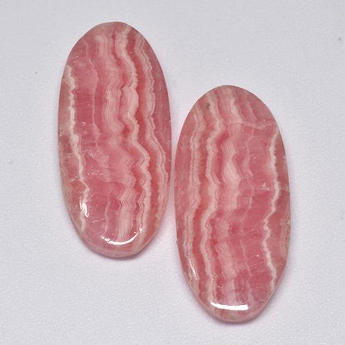 21.35캐럿 천연 멀티컬러 로도크로사이트 보석, 타원형 컷, 23.5×10.7 mm, 투명한