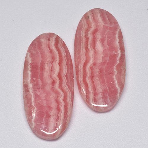 21.35캐럿 천연 멀티컬러 로도크로사이트 보석, 타원형 컷, 23.5×10.7 mm, 투명한