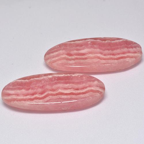 21.35캐럿 천연 멀티컬러 로도크로사이트 보석, 타원형 컷, 23.5×10.7 mm, 투명한