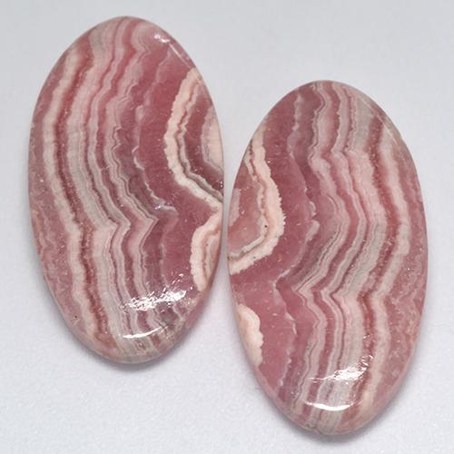 27.67캐럿 천연 멀티컬러 로도크로사이트 보석, 타원형 컷, 23.3×11.8 mm, 투명한