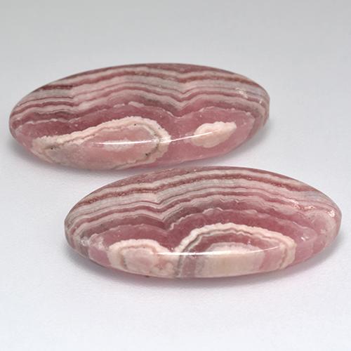 27.67캐럿 천연 멀티컬러 로도크로사이트 보석, 타원형 컷, 23.3×11.8 mm, 투명한