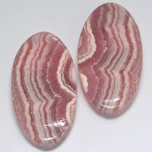 27.67캐럿 천연 멀티컬러 로도크로사이트 보석, 타원형 컷, 23.3×11.8 mm, 투명한