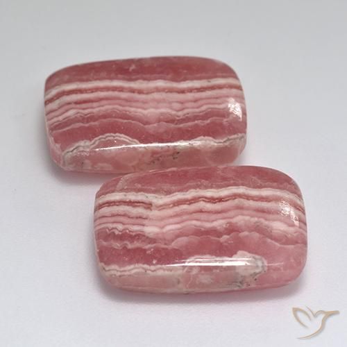 26.70캐럿 천연 멀티컬러 로도크로사이트 보석, 쿠션 컷, 16.9×12.8 mm, 투명한