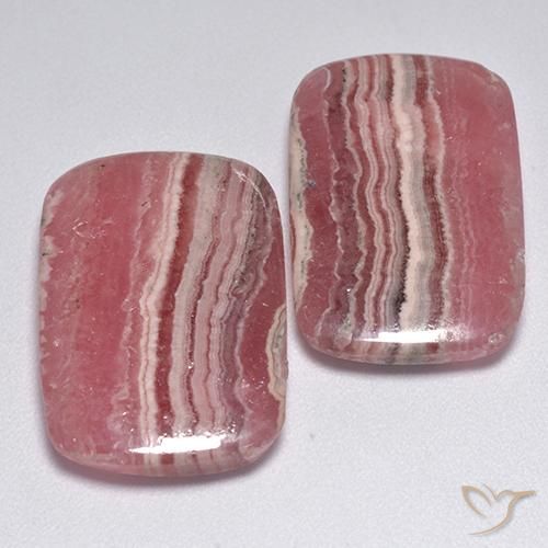 28.68캐럿 천연 다색 로도크로사이트 보석, 쿠션 컷, 투명한