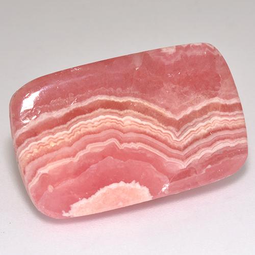 22.89캐럿 천연 멀티컬러 로도크로사이트, 쿠션 컷, 24.2×15.1 mm, 투명한