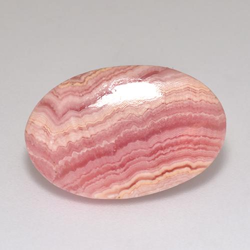 9.46캐럿 천연 멀티 로즈 핑크 로도크로사이트, 타원형 컷, 18.4×12 mm, 투명한
