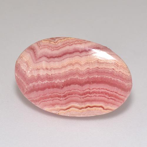 9.46캐럿 천연 멀티 로즈 핑크 로도크로사이트, 타원형 컷, 18.4×12 mm, 투명한