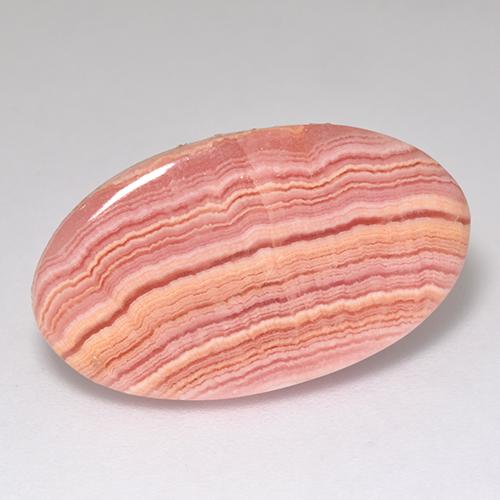 12.12캐럿 천연 멀티 로즈 핑크 로도크로사이트, 타원형 컷, 23×13.2 mm, 투명한