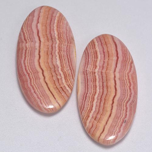 24.12캐럿 천연 멀티컬러 로도크로사이트 보석, 타원형 컷, 24.7×12 mm, 투명한