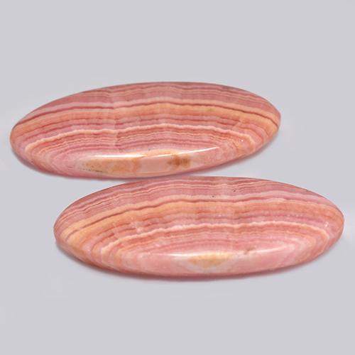 24.12캐럿 천연 멀티컬러 로도크로사이트 보석, 타원형 컷, 24.7×12 mm, 투명한