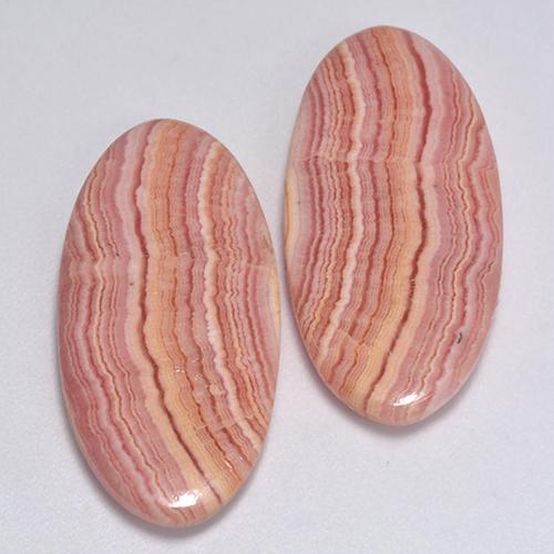 24.12캐럿 천연 멀티컬러 로도크로사이트 보석, 타원형 컷, 24.7×12 mm, 투명한
