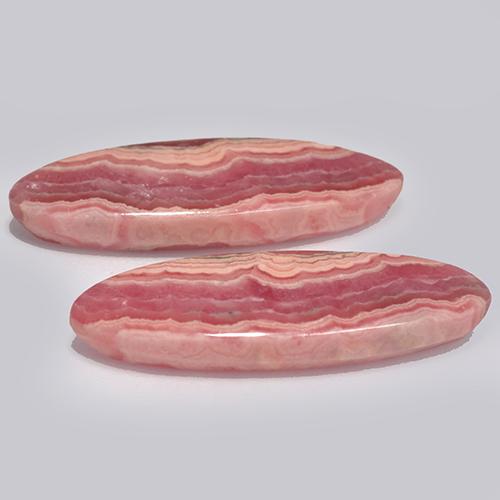 24.07캐럿 천연 다색 로도크로사이트 보석, 타원형 컷, 투명한