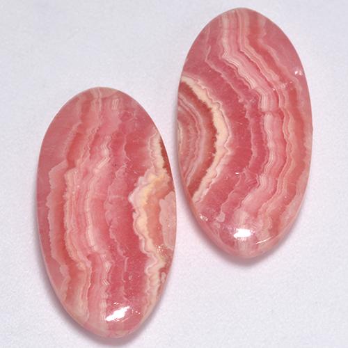 18.99캐럿 천연 멀티컬러 로도크로사이트 보석, 타원형 컷, 20.7×11.3 mm, 투명한