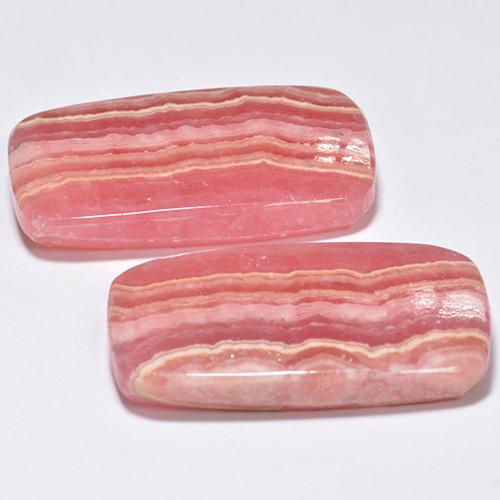 57.98캐럿 천연 멀티컬러 로도크로사이트 보석, 쿠션 컷, 27.4×15.9 mm, 투명한
