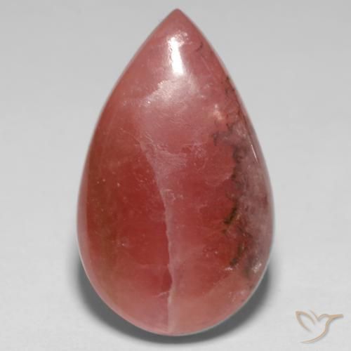 14.36캐럿 천연 멀티컬러 로도크로사이트, 배 모양, 20.2×12.3 mm, 투명한