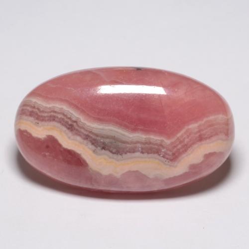 28.25캐럿 천연 멀티컬러 로도크로사이트, 타원형 컷, 27.6×16 mm, 투명한