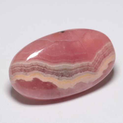 28.25캐럿 천연 멀티컬러 로도크로사이트, 타원형 컷, 27.6×16 mm, 투명한