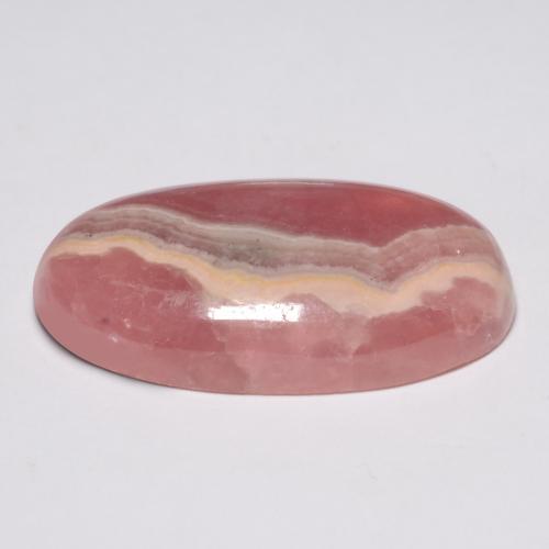 28.25캐럿 천연 멀티컬러 로도크로사이트, 타원형 컷, 27.6×16 mm, 투명한