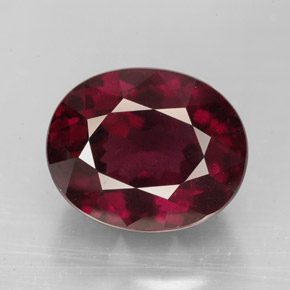 11.48캐럿 천연 퍼플 레드 로돌라이트 가넷, 타원형 컷, 13.7×11.2 mm, VVS-VS
