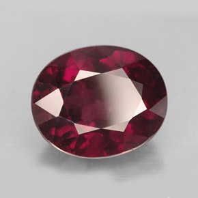 11.48캐럿 천연 퍼플 레드 로돌라이트 가넷, 타원형 컷, 13.7×11.2 mm, VVS-VS