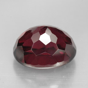 11.48캐럿 천연 퍼플 레드 로돌라이트 가넷, 타원형 컷, 13.7×11.2 mm, VVS-VS