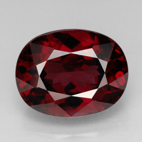 11.54캐럿 천연 딥 레드 로돌라이트 가넷, 타원형 컷, 14.3×11.2 mm, VVS-VS