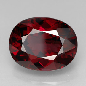 11.54캐럿 천연 딥 레드 로돌라이트 가넷, 타원형 컷, 14.3×11.2 mm, VVS-VS