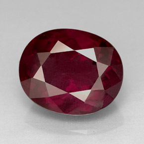 7.84캐럿 천연 퍼플 레드 로돌라이트 가넷, 타원형 컷, 12.9×10.6 mm, VS
