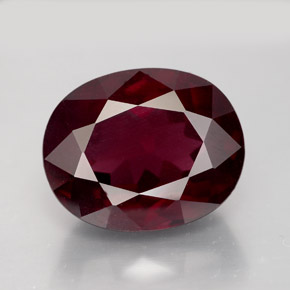 11.39캐럿 천연 퍼플 레드 로돌라이트 가넷, 타원형 컷, 14.1×11.5 mm, VS