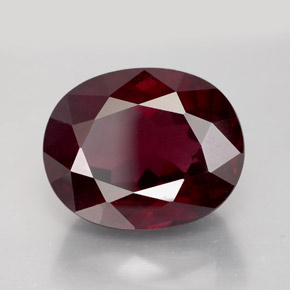 11.39캐럿 천연 퍼플 레드 로돌라이트 가넷, 타원형 컷, 14.1×11.5 mm, VS