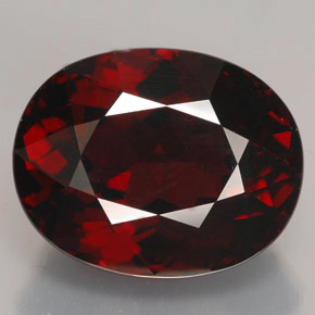 12.25캐럿 천연 퍼플 레드 로돌라이트 가넷, 타원형 컷, 14.3×11.3 mm, VVS-VS