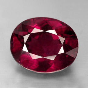 10.73캐럿 천연 퍼플 레드 로돌라이트 가넷, 타원형 컷, 13.4×11 mm, VS-SI