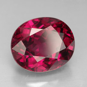 9.82캐럿 천연 핑크빛 레드 로돌라이트 가넷, 타원형 컷, 13.2×11.1 mm, VS