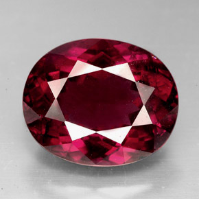 9.88캐럿 천연 퍼플 레드 로돌라이트 가넷, 타원형 컷, 13.6×11.2 mm, VS