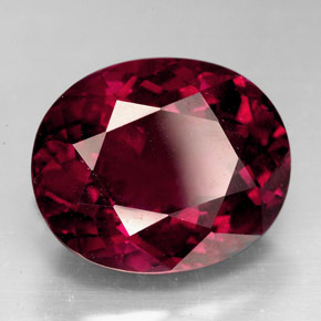9.88캐럿 천연 퍼플 레드 로돌라이트 가넷, 타원형 컷, 13.6×11.2 mm, VS