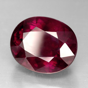8.36캐럿 천연 퍼플 레드 로돌라이트 가넷, 타원형 컷, 12.4×10.2 mm, VS