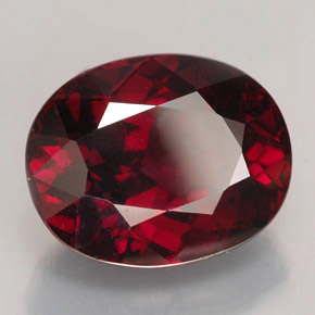 9.79캐럿 천연 딥 레드 로돌라이트 가넷, 타원형 컷, 13.4×10.6 mm, VS-SI
