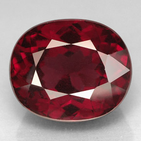10.33캐럿 천연 핑크빛 레드 로돌라이트 가넷, 타원형 컷, 13.1×11 mm, VS