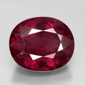 10.37캐럿 천연 퍼플 레드 로돌라이트 가넷, 타원형 컷, 13.4×11.3 mm, VS