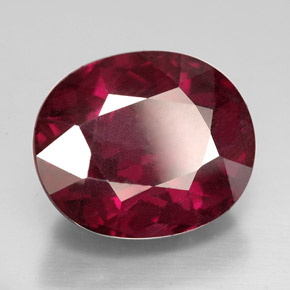 10.37캐럿 천연 퍼플 레드 로돌라이트 가넷, 타원형 컷, 13.4×11.3 mm, VS