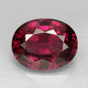 13.49캐럿 천연 보랏빛 레드 로돌라이트 가넷, 타원형 컷, 16×12.7 mm, VS