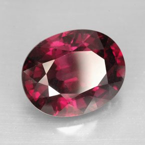 13.49캐럿 천연 보랏빛 레드 로돌라이트 가넷, 타원형 컷, 16×12.7 mm, VS