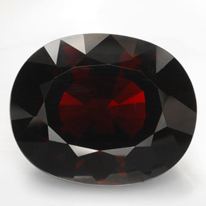73.04캐럿 천연 딥 레드 로돌라이트 가넷, 타원형 컷, 27.3×22.3 mm, VVS