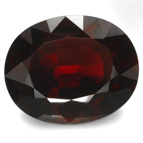 96.96캐럿 천연 딥 레드 로돌라이트 가넷, 타원형 컷, 29.4×23.9 mm, VVS