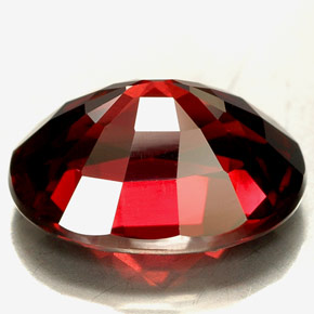 5.71캐럿 천연 딥 레드 로돌라이트 가넷, 타원형 컷, 12.2×9.1 mm, VVS
