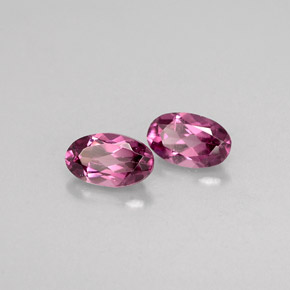 캐럿 천연 깊은 보랏빛 핑크 로돌라이트 가넷 보석, 타원형 컷, 5×3 mm, VVS-VS